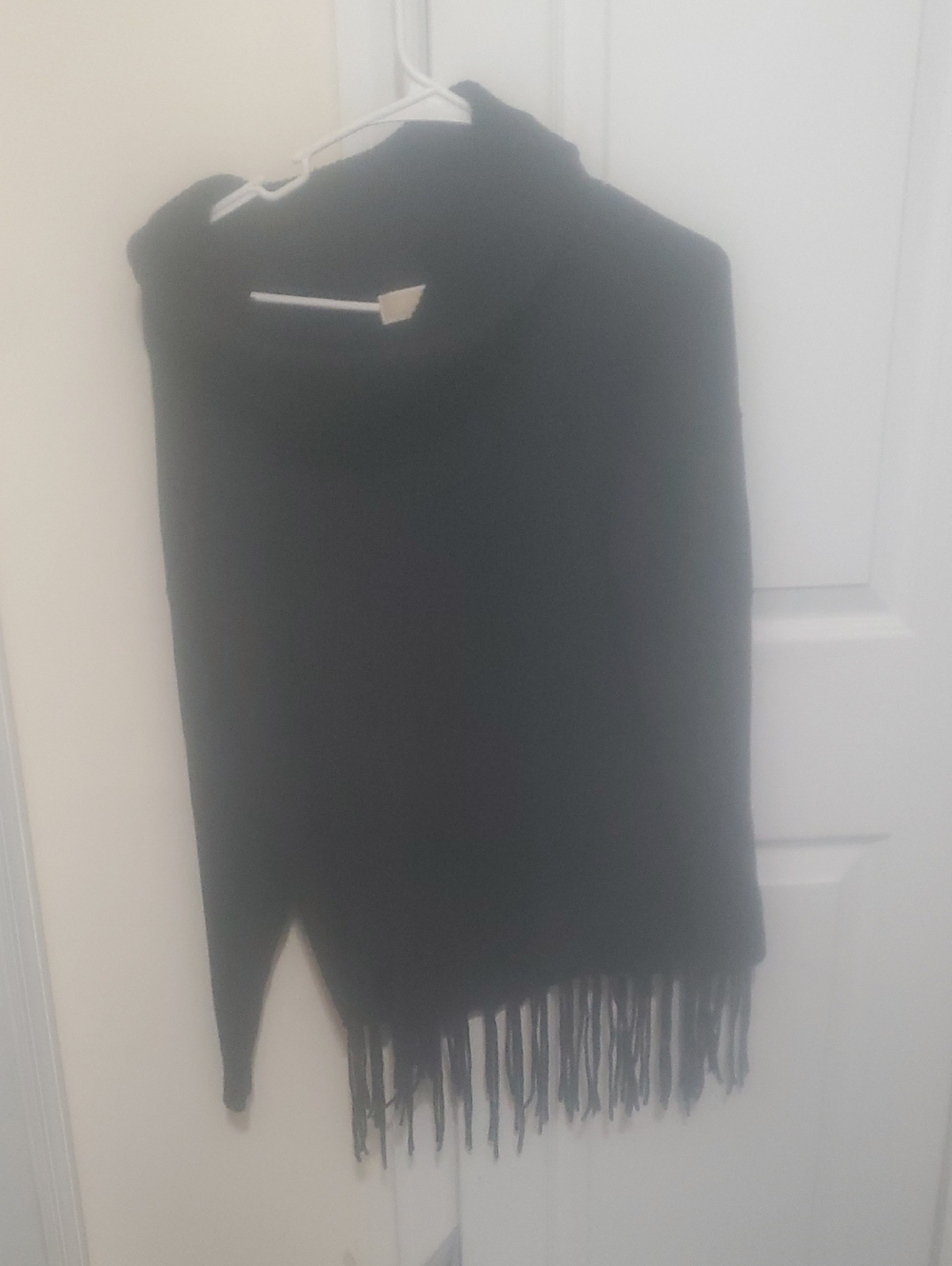 MICHAEL Michael Kors Black Fringe Cowl Neck Sweatee